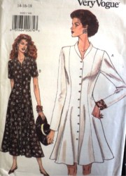 9162 EZ VOGUE BUTTON LS-SS FLARE DRESS LENGTHS PATTERN 14-18